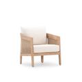 Fauteuil jardin en bois et corde beige