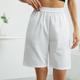 Short À Jambe Large À Taille Élastique, Short Décontracté Solide Et Polyvalent, Vêtements Pour Femmes