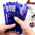 4 Pcs 4 Couleurs Effaçable Gel Stylo Bleu Rouge Noir Encre Magique Écriture Gel Stylo Étudiant Papeterie Multifonction Stylo 0.5mm Écriture Couramment