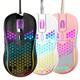 Souris De Jeu Filaire Légère À LED Conception En Nid D'abeille 7200dpi Souris De Jeu Optique Ergonomique À 6 Boutons