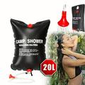 1 PC 20L Portable Camping Sac De Douche, 5 Gallons Transparent PVC Seau Extérieur Chauffe-Eau Solaire, Pour Voyage, Camping, Randonnée