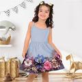 Mädchen' 3D Blumen Cami-Kleid Rosa Ärmellos 3D-Druck Sommer Sport Natur Täglich Festtage Kuschelig Brautkleider schlicht Schön kinderkleidung 3-12 Jahre Casual kleid Trägerkleid Übers Knie Polyester