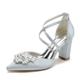 Damen Hochzeit Schuhe Geschenke zum Valentinstag Weiße Schuhe Hochzeit Party Täglich Brautschuhe Strass Blockabsatz Spitze Zehe Elegant Modisch Satin Kreuzgurt Wein Schwarz Weiß