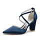 Women's Wedding Shoes Ladies Shoes Valentines Gifts White Shoes Wedding Party Daily Bridal Shoes Buckle Chunky Heel Pointed Toe Elegant Fashion Satin Cross Strap Wine Black White