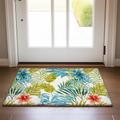 Green Yellow Floral Doormat Floor Mats Washable Rugs Kitchen Mat Non-Slip Oil Proof Rug Indoor Outdoor Mat Bedroom Decor Bathroom Mat Entrance Rug