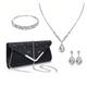 Women's Crossbody Bag Evening Bag Evening Bag Polyester Alloy 4 Pieces Rhinestone Chain Solid Color Silver Black Pink