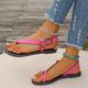 Women's Clip Toe Flat Sandals Casual Buckle Strap Summer Women's Sandals Plus Size Outdoor Daily Vacation Buckle Block Heel White Sandals Black Sandals Orange Red Pink Brown