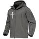 Christian Cross Tactical Jacket Mens Graphic Hoodie Military Faith Daily Casual Zip Outerwear Sports Outdoor Holiday Hoodies Black Army Green Dark Gray Hooded Grey Softshell