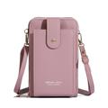 Women's Crossbody Bag Shoulder Bag Mobile Phone Bag PU Leather Daily Holiday Travel Zipper Large Capacity Waterproof Lightweight Solid Color Deep Pink Wine Red Lotus root purple