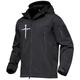 Christian Cross Tactical Jacket Mens Graphic Hoodie Military Faith Daily Casual Zip Outerwear Sports Outdoor Holiday Hoodies Black Army Green Dark Gray Hooded Grey Softshell