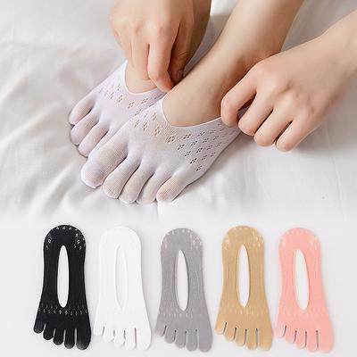 5 Pairs Women's Toe Socks Work Daily Holiday Solid Color Polyester Simple Classic Casual / Daily Socks