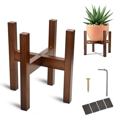 Adjustable Plant Stand Indoor Bamboo Plant Stand Single Floor Plant Stand for Indoor Plants Bamboo Light Brown Planter Stand for Indoor Plants Pot Plant Not Included