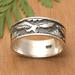 Eagle Legend,'Eagle-Themed Polished Sterling Silver Band Ring'