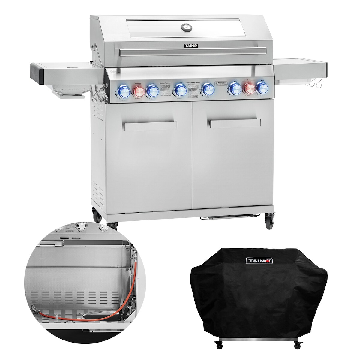 TAINO PLATINUM YAMARA 6+2 Gasgrill Edelstahl 6 Brenner Sear-Burner Backburner Image
