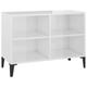 vidaXL TV Cabinet with Metal Legs High Gloss White TV Stand Unit Hifi Cabinet