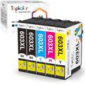 Topkolor 603XL Ink Cartridges Replacement for Epson 603 XL Ink Cartridges for Epson Expression Home XP3100 XP2100 XP4100 WorkForce WF2830 WF-2835