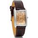 JewelryWe Women's Small Square Case Brown Leather Strap Dress Watch