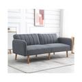 Retro Sofa Bed Scandinavian Modern Style Couch 2 Seater Loveseat Wooden Settee