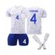 (L(175-180CM)) France Away Jersey 2022/23 World Cup Varane #4 Soccer T-Shirt Shorts Kits Football 3-Pieces Sets