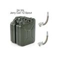 2pcs 20LMetal Jerry Can Container Store for Fuel Oil / Petrol/ Diesel