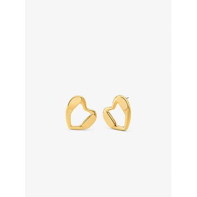 Michael Kors Precious Metal-Plated Brass Heart Stud Earrings Gold One Size