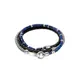 Heishi Sterling Silver, Lapis Lazuli, & Braided Leather Wrap Bracelet