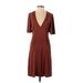 H&M Casual Dress - Midi: Brown Solid Dresses - New - Women's Size X-Small