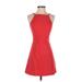 French Connection Casual Dress - Fit & Flare: Red Solid Dresses - Women's Size 0