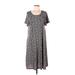 Lularoe Casual Dress - Midi: Gray Chevron Dresses - Women's Size Large