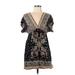 Angie Casual Dress: Black Paisley Dresses - Women's Size Large