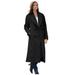Plus Size Women's Long Shawl Collar Wool Coat by Jessica London in Black (Size 20 W) Wool Winter Double Breasted Coat