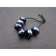 lampwork glass beads, black and silver speckled, uk handmade artisan supplies