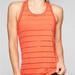 Athleta Tops | Athleta Chi Dark Orange Mesh-Striped Workout Tank Top Size Xl | Color: Orange | Size: Xl