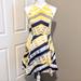 Jessica Simpson Dresses | Jessica Simpson Yellow White And Black Halter Dress | Color: White/Yellow | Size: 8