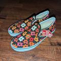 Vans Shoes | New Mens Vans Classic Slip-On Flower Black Multicolor Floral Slipper Shoes | Color: Black/Orange | Size: Various