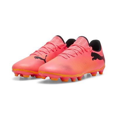 Fußballschuh PUMA "FUTURE 7 PLAY FG/AG Fußballschuhe Herren" Gr. 42.5, bunt (sunset glow black sun stream pink orange) Schuhe