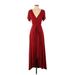 West Kei Casual Dress - Maxi: Burgundy Dresses - Women's Size Small