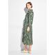 Blusenkleid CECIL Gr. M (40), N-Gr, grün (cool khaki) Damen Kleider Freizeitkleider mit Streifenmuster