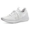 Slip-On Sneaker TAMARIS, Damen, Gr. 37, weiß, Textil, Lederimitat, Synthetik, unifarben, sportlich, Schuhe Sneaker, Freizeitschuh, Halbschuh, Schnürschuh mit aufgesetzer Zierschnürung