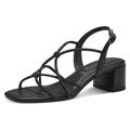Sandalette TAMARIS Gr. 36, schwarz Damen Schuhe Sandaletten Sommerschuh, Sandale, Blockabsatz, mit funkelnden, schmalen Riemchen