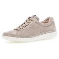 Sneaker GABOR "YORK", Damen, Gr. 41, beige (hellbeige), Ziegenveloursleder, sportlich, Schuhe Sneaker, Freizeitschuh, Halbschuh, Schnürschuh in Schuhweite G (=weit)