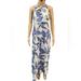 Lilly Pulitzer Dresses | Lilly Pulitzer Women's Falling In Love Seashells Resort Halter Maxi Dress 4 | Color: Blue/White | Size: 4