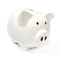 KNRAGHO Ceramic Plain Piggy Bank in Gift Box Coin Money Piggy Bank(White)