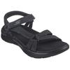 Sandale SKECHERS "GO WALK FLEX SANDAL-SUBLIME-X", Damen, Gr. 38, schwarz, Textil, unifarben, casual, Schuhe, Sommerschuh, Sandalette, Klettschuh, mit Goga Mat Footbed, Topseller