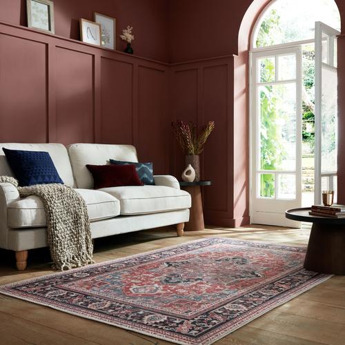 Teppich FLAIR RUGS ""Windsor"" Teppiche Gr. B: 120cm, 4mm, L: 170cm, rot Waschbarer Teppich