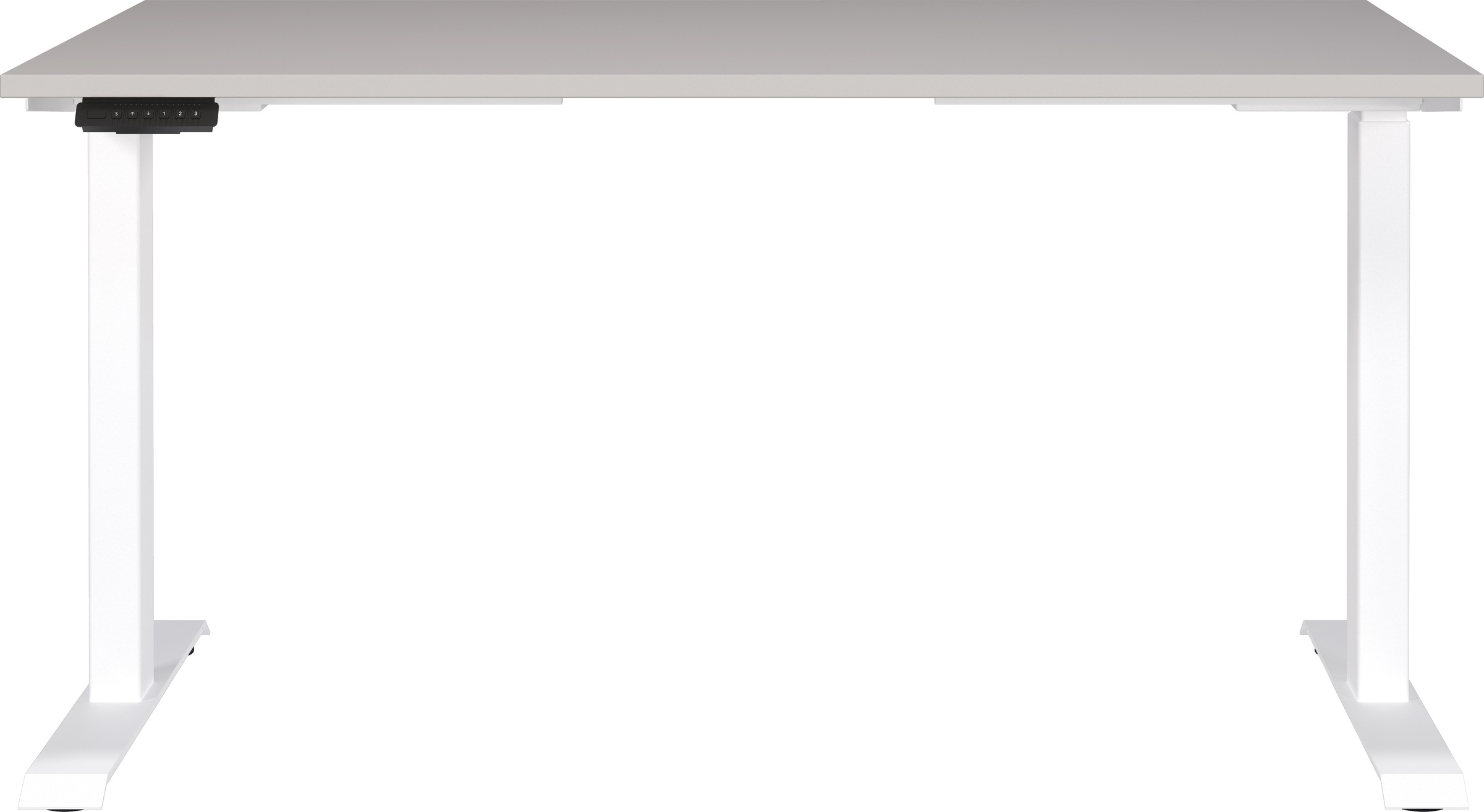 Schreibtisch GERMANIA "Jet, elektrisch höhenverstellbar", braun (kaschmir, weiß, weiß, kaschmir), B:140cm H:72cm T:80cm, Tische, Schreibtisch, moderne Farbvariationen, Breite 120/140/160/180 cm, Made in Germany