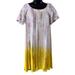 Anthropologie Dresses | Anthropologie Hd In Paris Short Sleeve Dipped Chroma Ombre Swing Dress | Color: Pink/Yellow | Size: 10