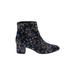 Unisa Ankle Boots: Blue Floral Motif Shoes - Women's Size 8