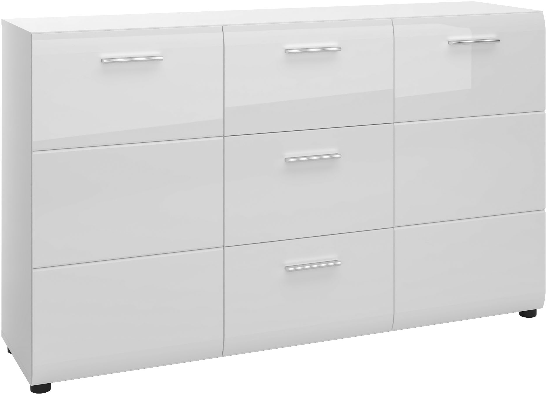 Sideboard LIVING CHARM "Merano", weiß, B:143,8cm H:86cm T:39cm, MDF, PVC, Spanplatte, Sideboards, Breite ca. 144 cm Image