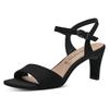 Sandalette TAMARIS, Damen, Gr. 36, schwarz, Textil, Veloursleder, elegant, Schuhe, Trichterabsatz, Abendschuh mit verstellbarem Fesselriemchen